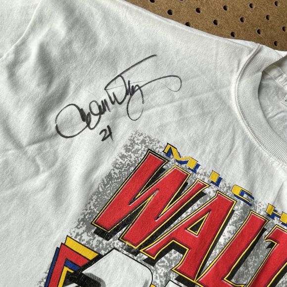 VTG Chase Michael Waltrip T-Shirt Mens XL White Autographed Huge Print USA Made - Picture 3 of 8